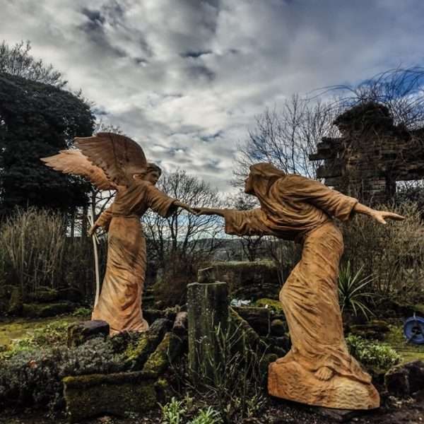 love leading the pilgrim sculptures by simon o'rourke