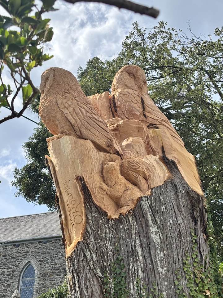 Owl wood carving
