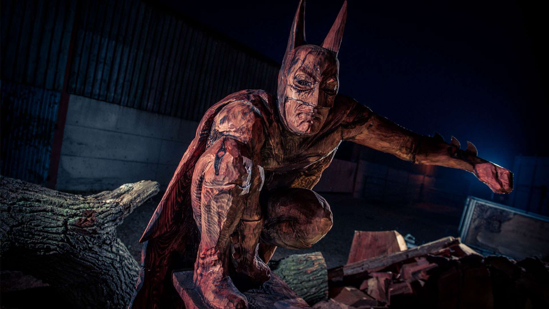 Batman wood carving