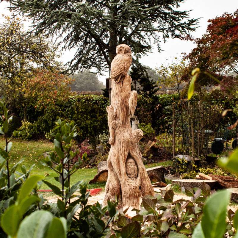 Wildlife wood carving